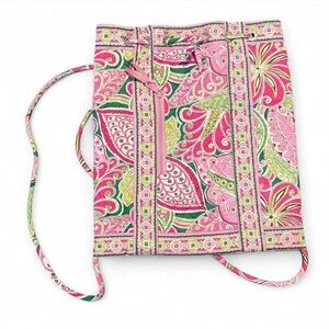 Vintage Vera Bradley Pink Pinwheel Paisley Cinch Quilted Backpack